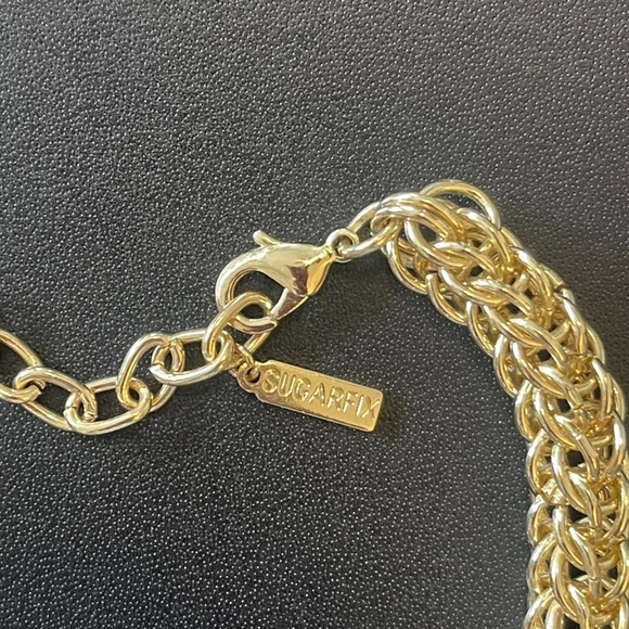 BaubleBar Brand Sugarfix gold plated braided/woven thick chain women's necklace - Picture 5 of 5